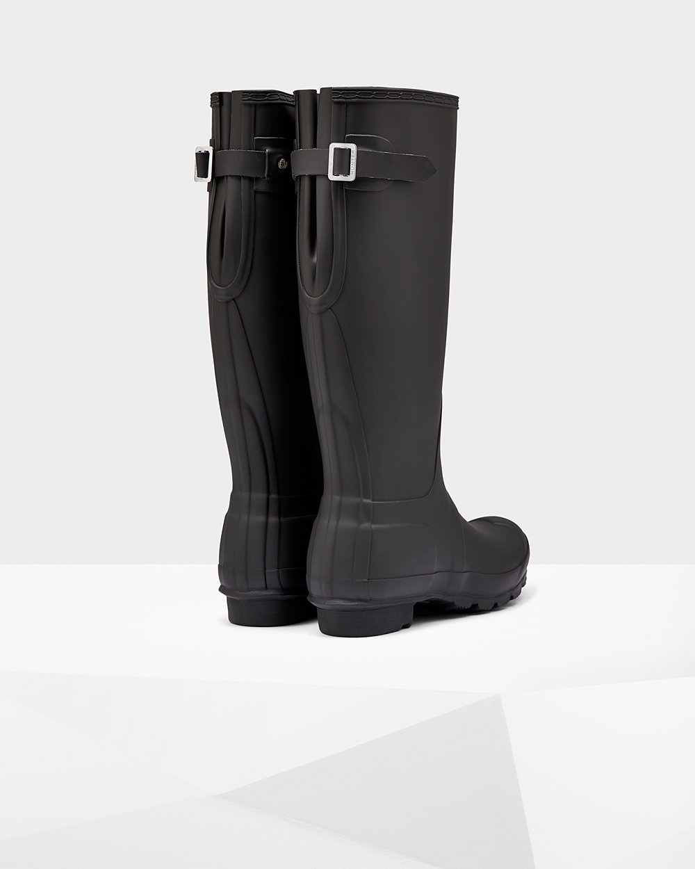 Botas de Lluvia Altas Hunter Mujer - Original Back Adjustable - Negros - NJCFKWB-97